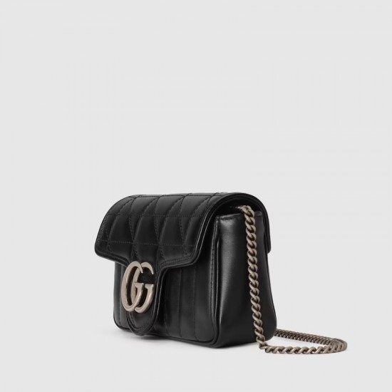 GG MARMONT LEATHER SUPER MINI BAG - Style 476433 DTD5N 1000