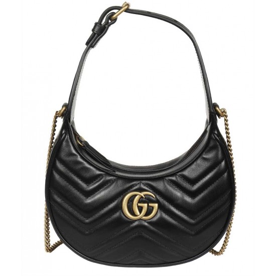 GG MARMONT HALF-MOON-SHAPED MINI BAG - Style ‎699514 DTDHT 1000