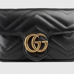 GG MARMONT LEATHER SUPER MINI BAG - Style ‎476433 DTDCT 1000