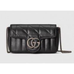 GG MARMONT LEATHER SUPER MINI BAG - Style 476433 DTD5N 1000