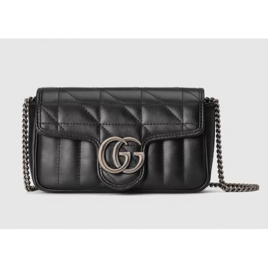 GG MARMONT LEATHER SUPER MINI BAG - Style 476433 DTD5N 1000