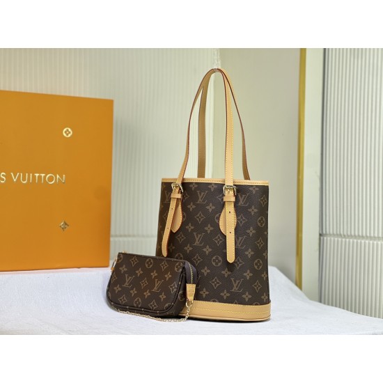  LOUIS VUITTON Petit Bucket PM Monogram Canvas