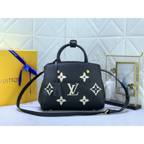 LOUIS VUITTON Amplant Bicolor Montaigne MM Handbag M45499 Black Large Size