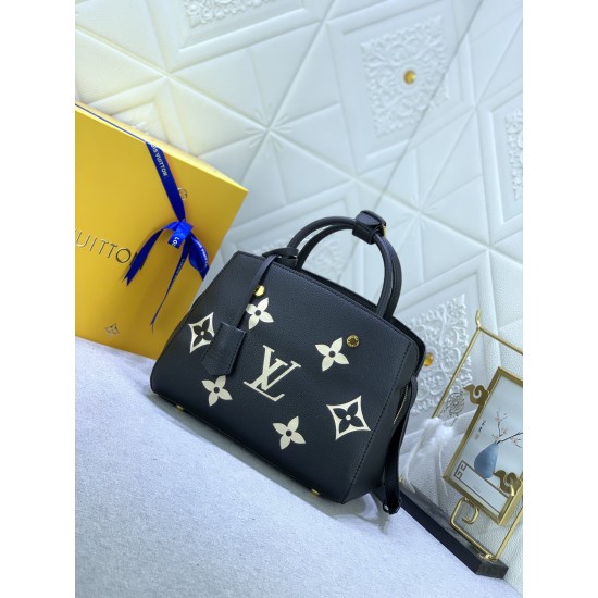 LOUIS VUITTON Amplant Bicolor Montaigne MM Handbag M45499 Black Small Size